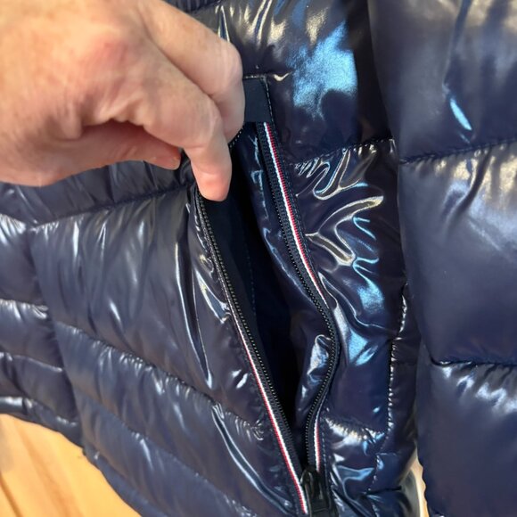 Tommy Hilfiger Multimedia Puffer Jacket Hooded M Dark Blue Warm Shiny - Picture 7 of 10